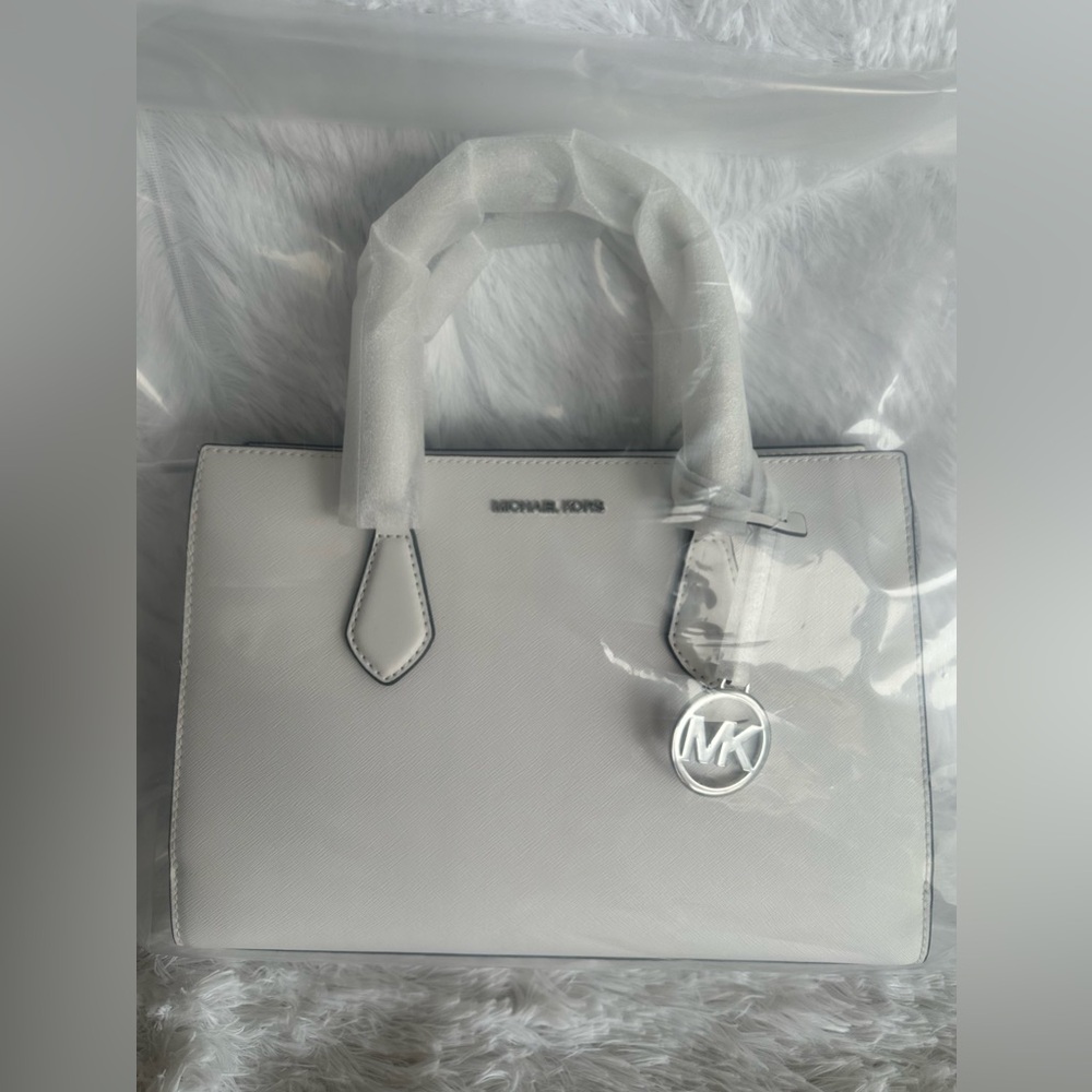Michael Kors Cream Satchel with Silver Accents - Picture 4 of 7